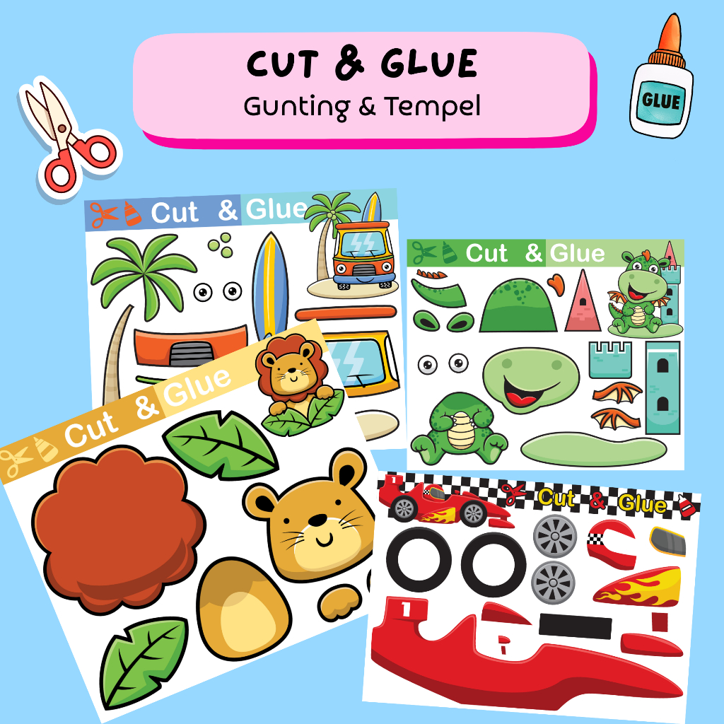 

Lembar Gunting Tempel - Belajar Menggunting - Cut And Paste