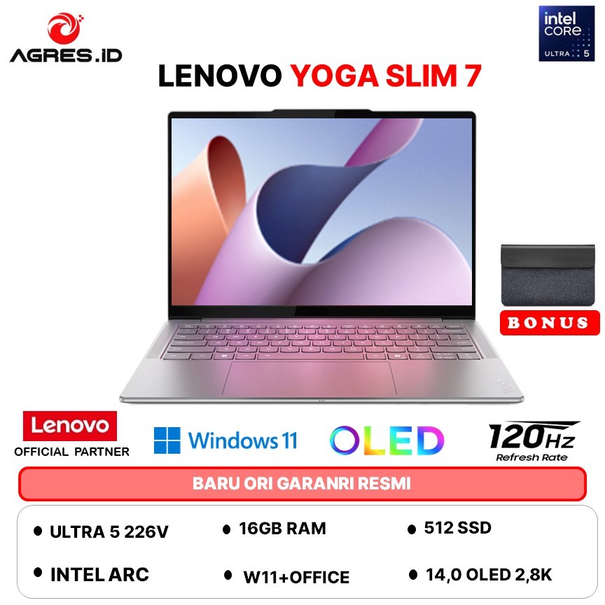 LENOVO YOGA SLIM 7 AURA EDITION TOUCH ULTRA 5 226V 16GB 512GB W11+OHS 14.0 2.8K OLED 120HZ EVO 3YADP