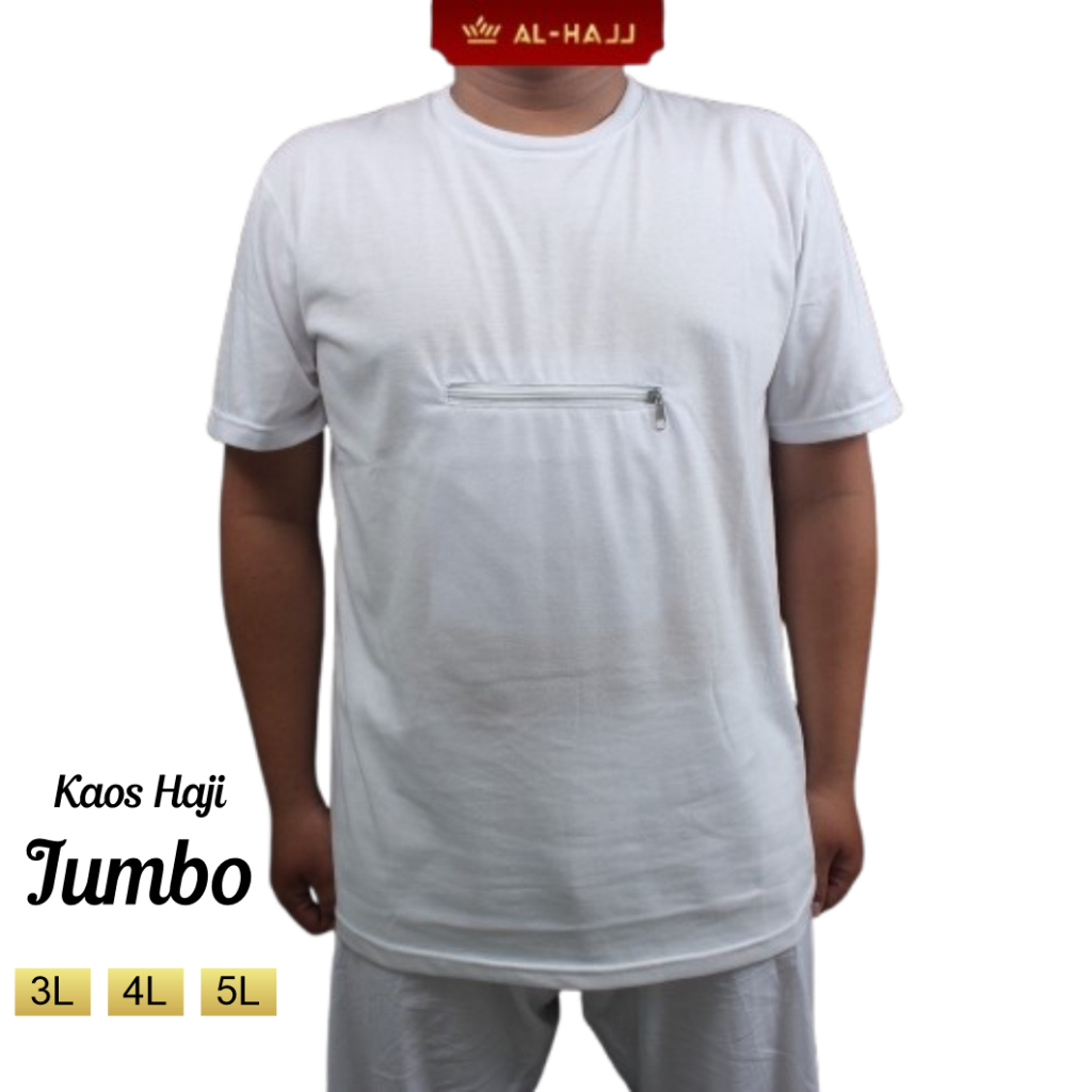 AL HAJJ Kaos Haji Pria/Oblong Saku JUMBO   XXXL - XXXXXL