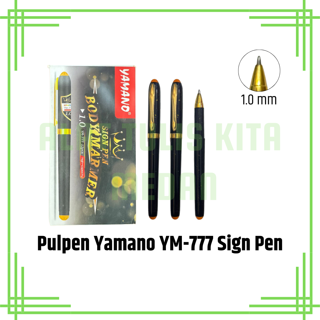 

(1 Kotak) Pulpen Sign Pen Yamano 777 / Gel Pen / Sign Pen 1.0mm Yamano Body Marmer 777