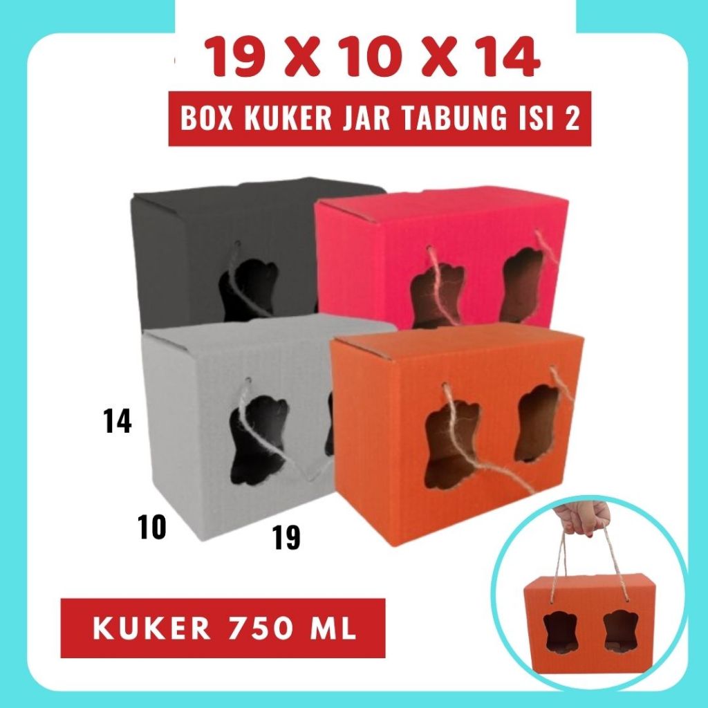 

Kardus Kuker jar Tali 19x10x14 Toples Jar 750ml isi 2 Jinjing Gable Box Jar Kue Kering Diva Box