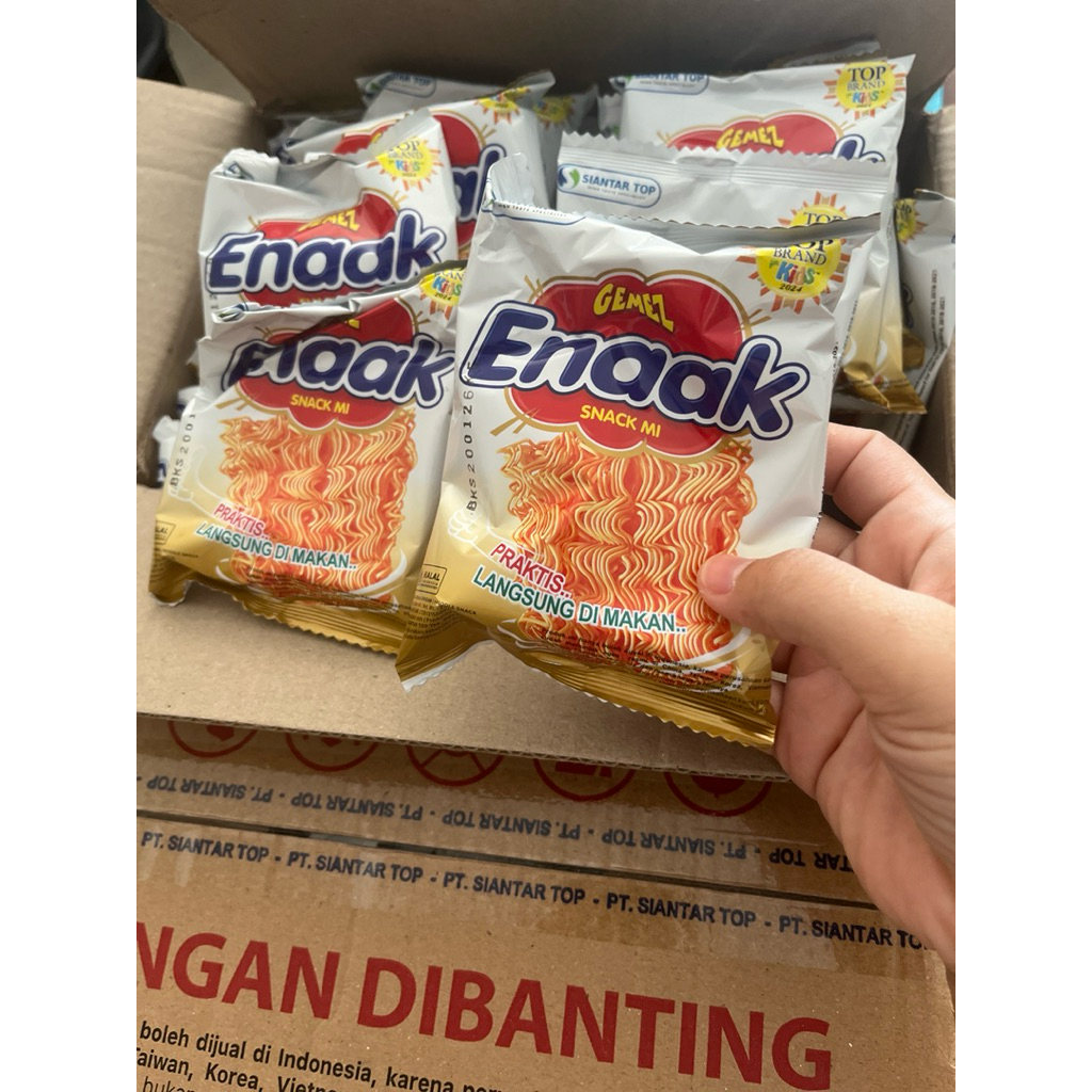

Mie Gemez Snack Mie Kering Enaak Premium mie jadul 22gram isi 10 pcs (instan / Gosand )