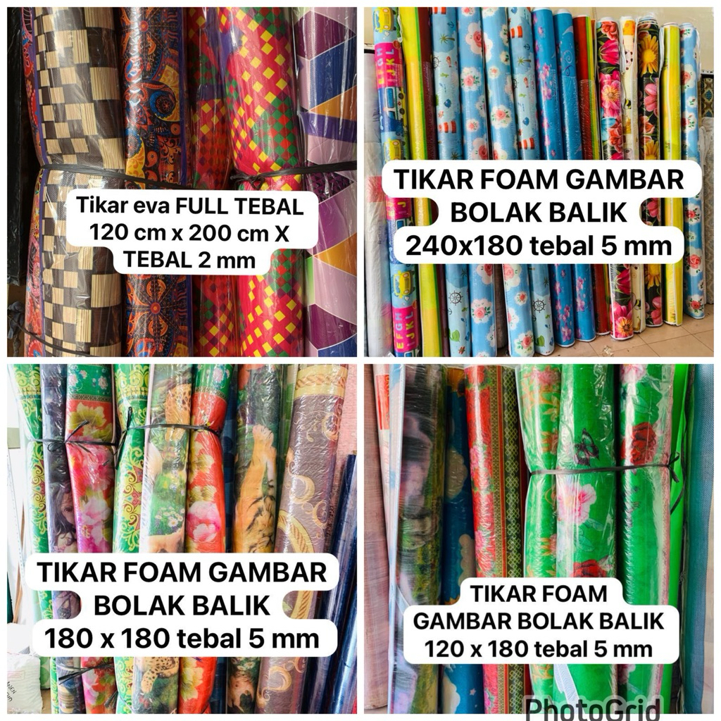 TIKAR EVA TEBAL / TIKAR FOAM GAMBAR / TIKAR FOAM GAMBAR BOLAK BALIK / TIKAR UK 120 x 200 / TIKAR UK 