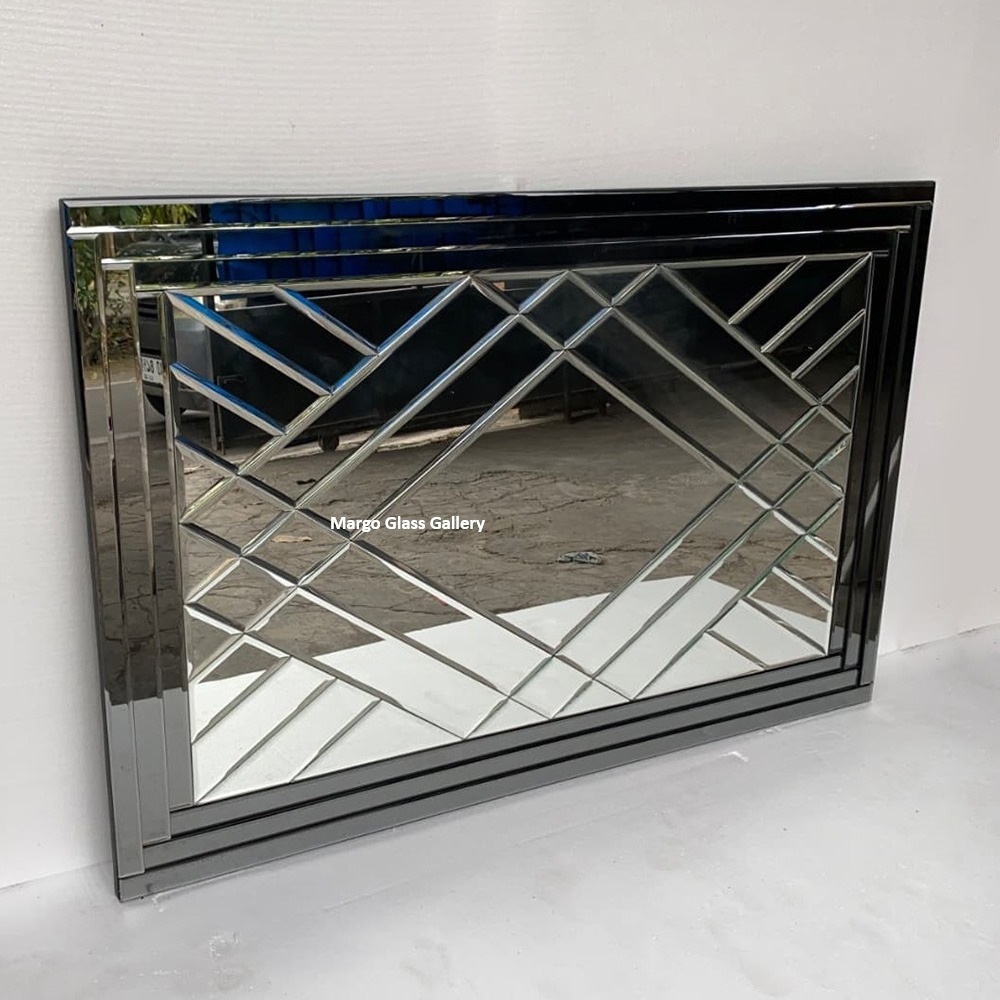 Cermin bevel dinding/cermin bevel ruang tamu/cermin dekorasi dinding aesthetic READY 100X150