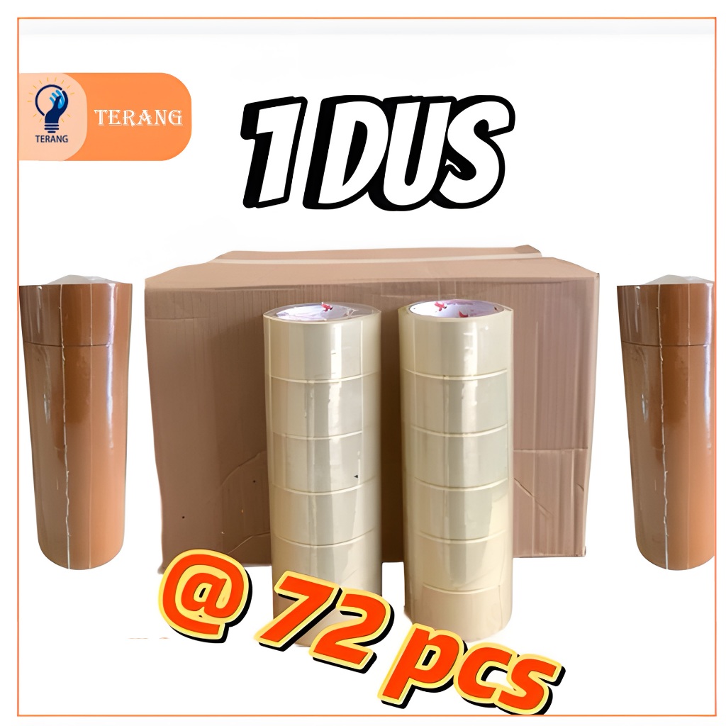 

45MM*90Y 1 DUS ISI 72PCS MURAH SUPER LAKBAN BENING DAN COKLAT TAPE