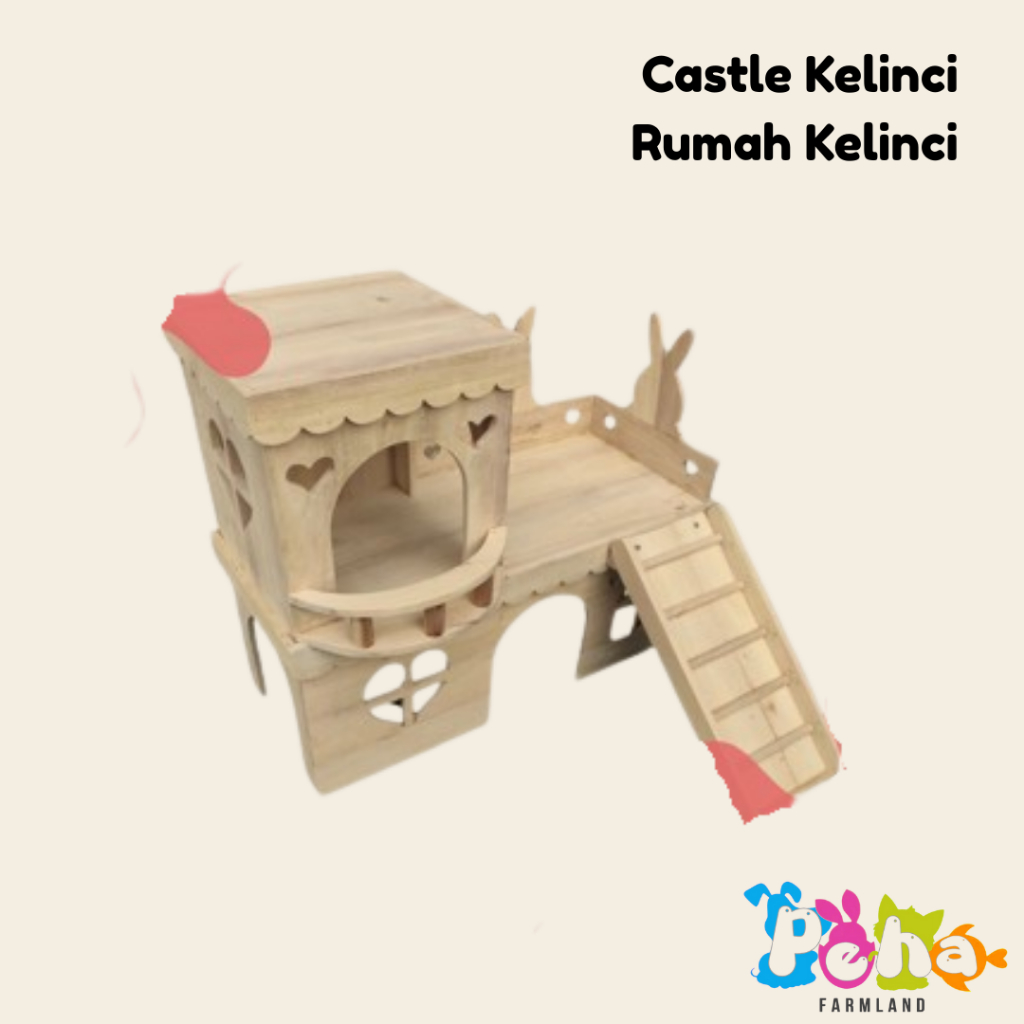 Castle Kelinci Rumah Kelinci kayu Jati Kandang Kelinci Rumah Kelinci Gunea Pig Chinchilla