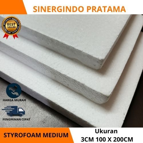 Styrofoam medium lembaran ukuran 3cm 100 x 200cm