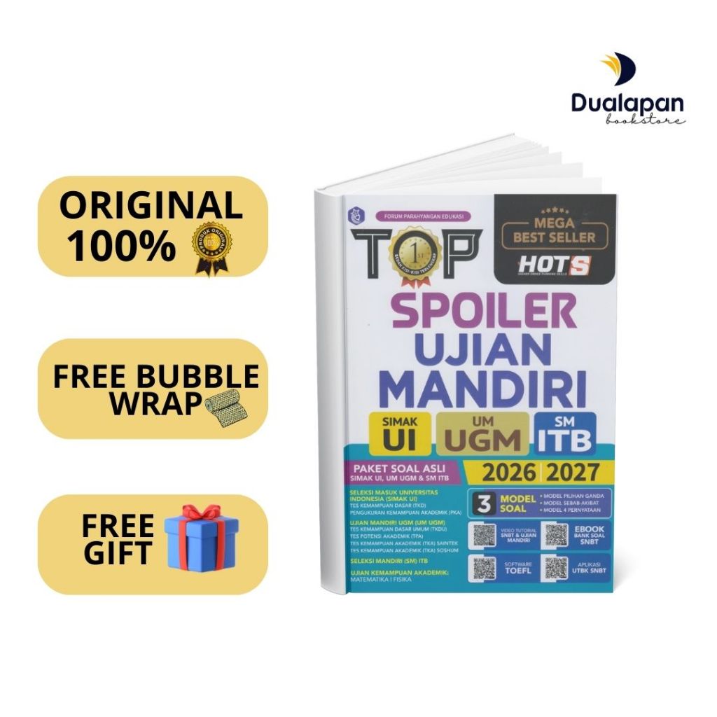BUKU TOP SPOILER UJIAN MANDIRI SIMAK UI, UM UGM, SM ITB 2026/2027