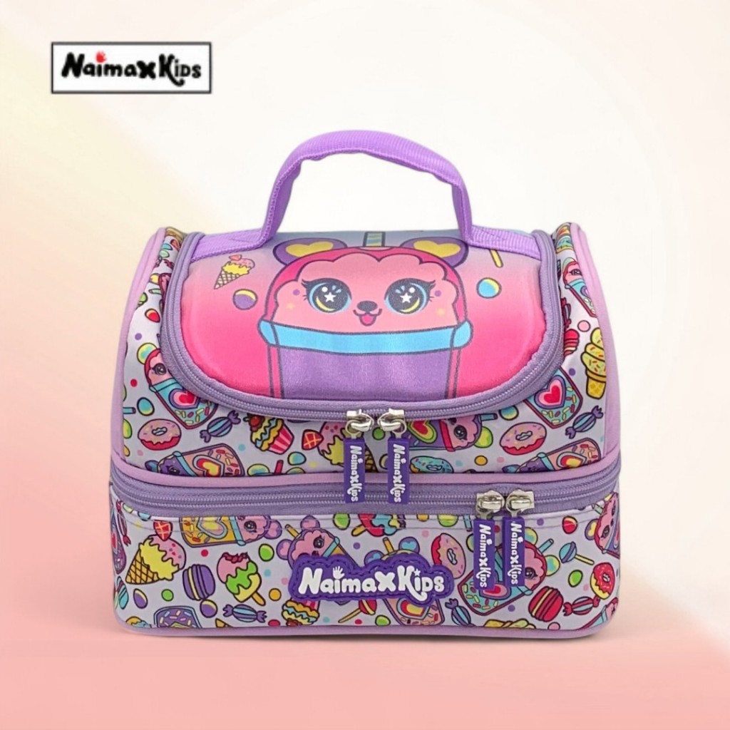 Naimax Kids Tas Bekal Anak Perempuan Karakter Cute Boba | Tas Bekal Anak Motif Anak Lucu