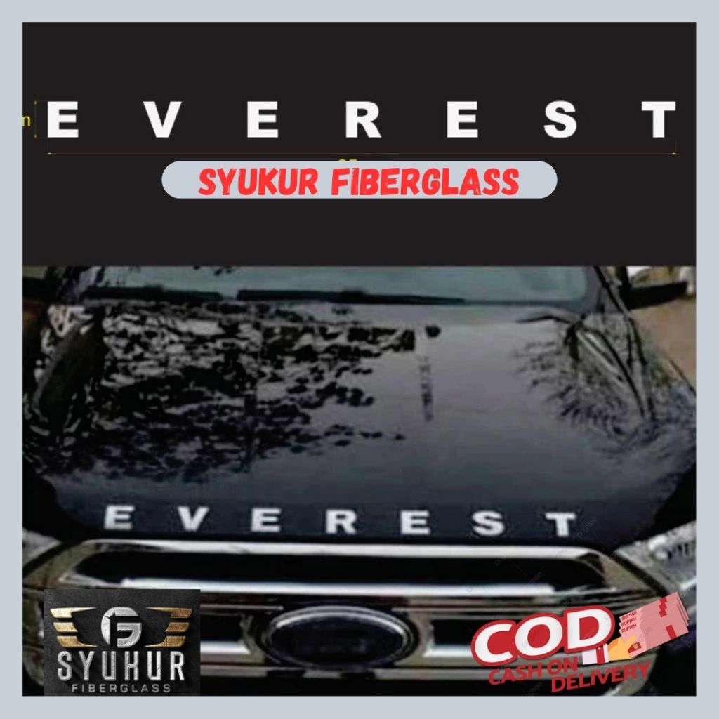 Emblem Kap Mesin Everest untuk Ford Everest Free Perekat
