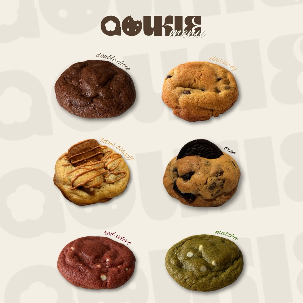 

QOUKIE soft baked cookies premium double choco classic og lotus biscoff oreo red velvet matcha
