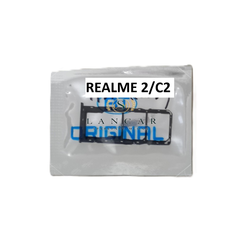 SIM TRAY SIM LOCK SLOT SIM TEMPAT KARTU SIM CARD REALME 2/C2 BLACK