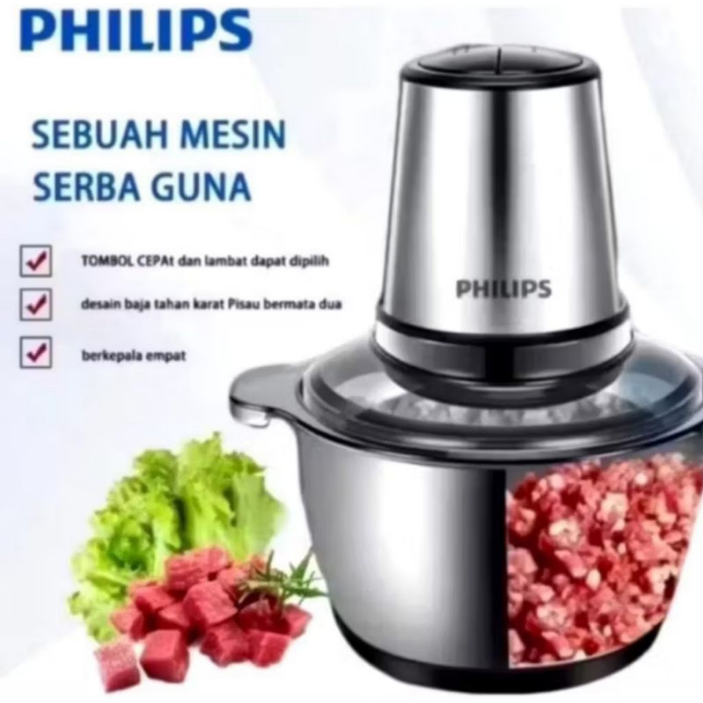 Philips Chopper Daging Dan Bumbu Original Blender Bumbu Dapur-Penggiling Daging