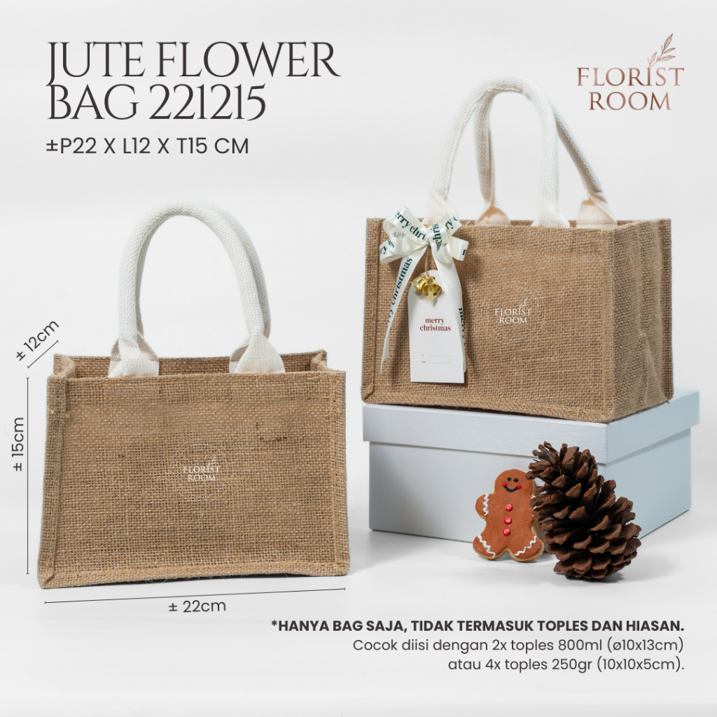 

Jute Flower Bag 221215 - Tas Bunga Hamper Goodie Bag Kue Hadiah