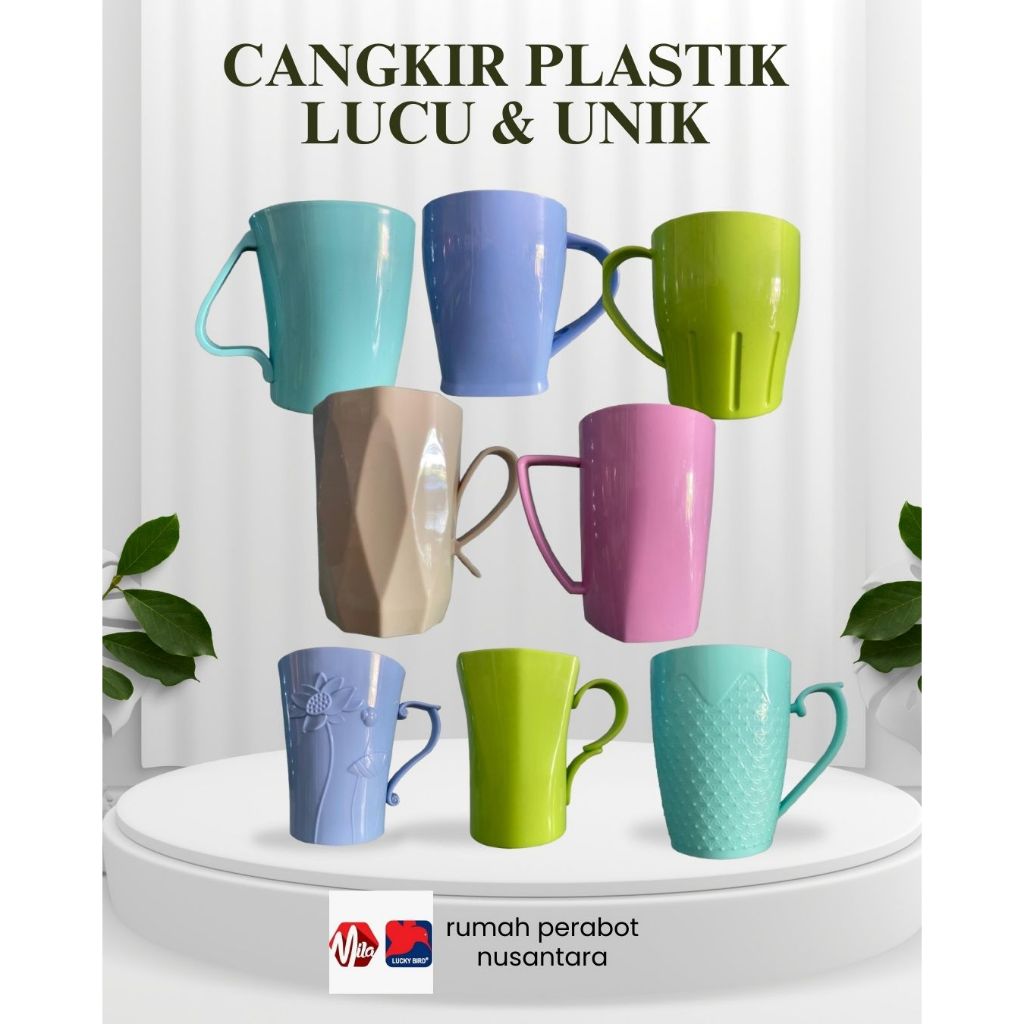 CANGKIR PLASTIK LUCU/CANGKIR UNIK/CANGKIR WARNA SOFT