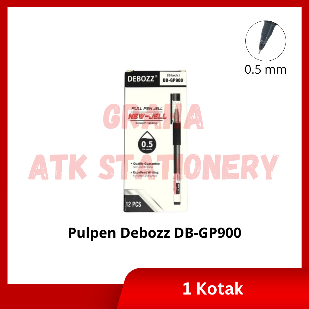 

[1 Kotak] Pulpen Debozz DB-GP900 New Jell / Gel Pen 0.5mm Debozz DB-GP900 New Jell