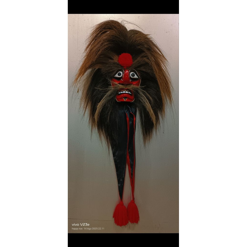 topeng bujang ganong rambut kuda asli