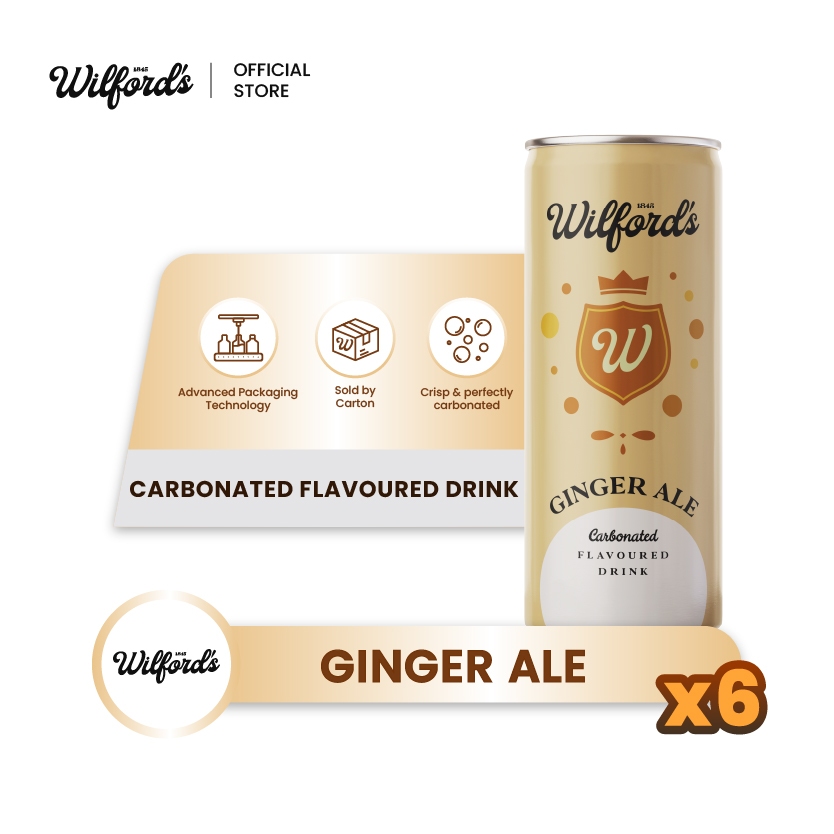 

Ginger Ale Wilford's Minuman Soda Kaleng 250ml x 6 Kaleng