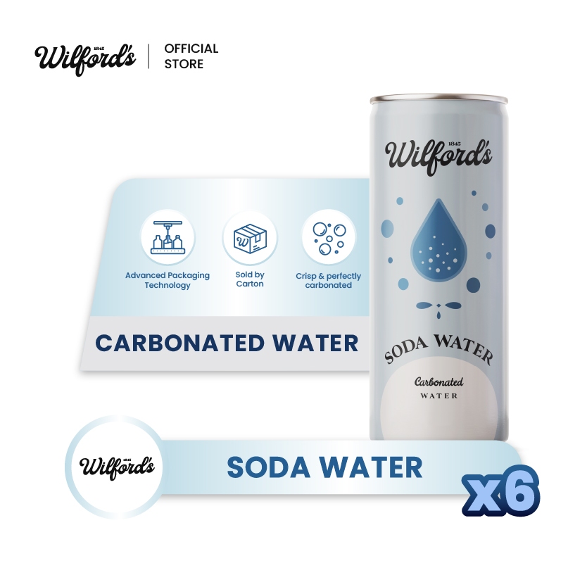 

Soda Water Wilford's Minuman Soda Kaleng 250ml x 6 Kaleng