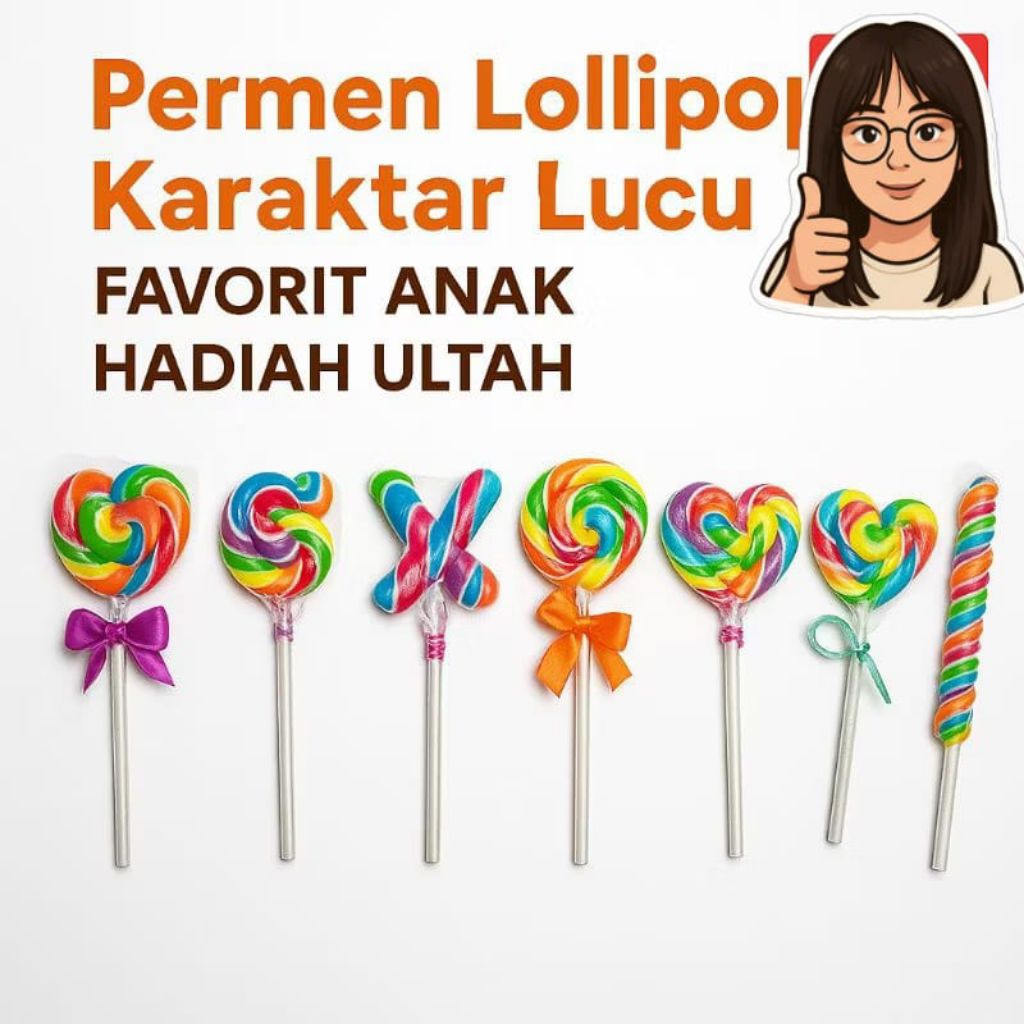 

(HALAL) SWEET CANDY PERMEN LOLLIPOP KARAKTER LUCU/PERMEN LOLLIPOP ANEKA BENTUK/LOLLIPOP PITA ISI 20