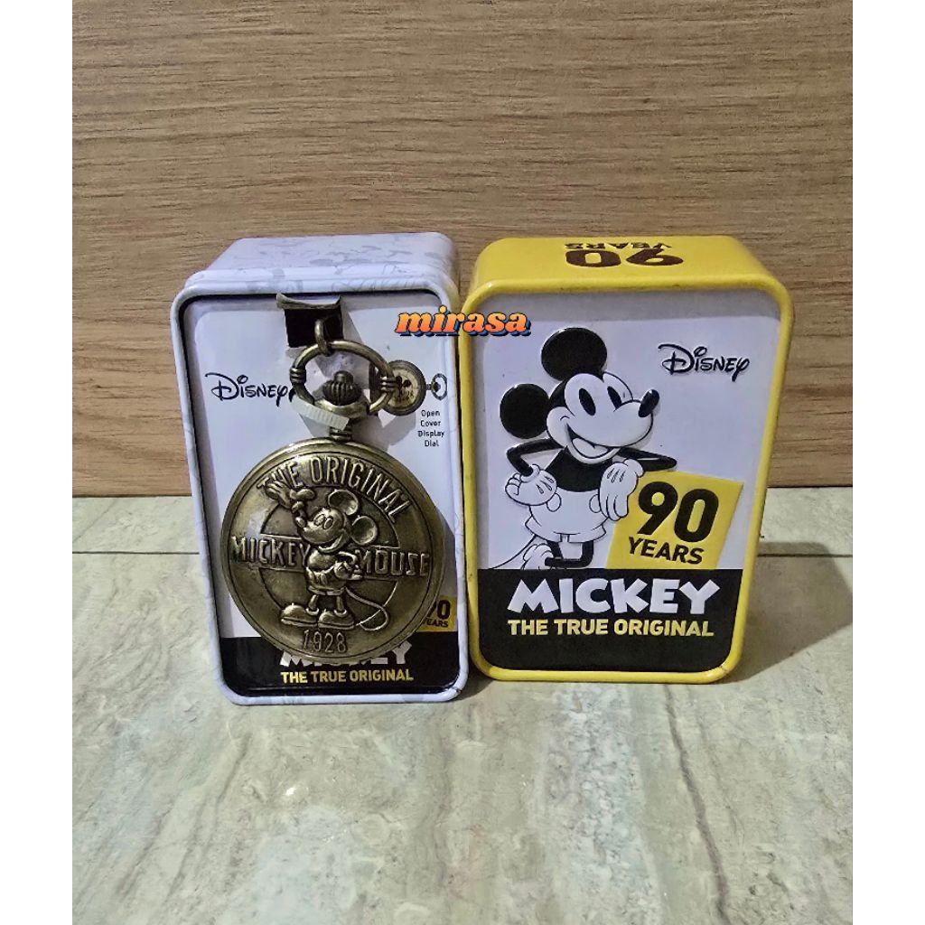 Ready NEW Vintage Disney Mickey 90th years Anniversary Pocket Watch