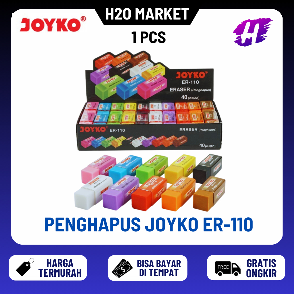 

❤️H2O❤️ Penghapus JOYKO ER-110 10 Warna / Eraser Penghapus Joyko ER-110 / Joyko ER110 / Joyko ER 110