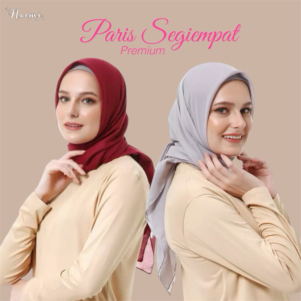 Paris Jadul Segiempat Premium – Jilbab Paris Polos Bahan Adem & Ringan