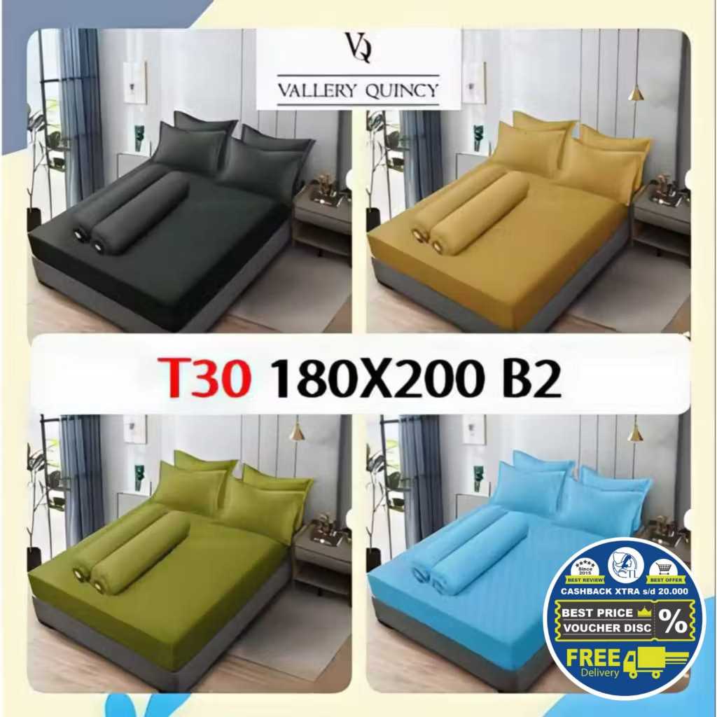 [NEW] SPREI VALLERY QUINCY POLOS JACQUARD King Size uk 180x200 T30 Tinggi 30 cm Sprei Katun Jepang P