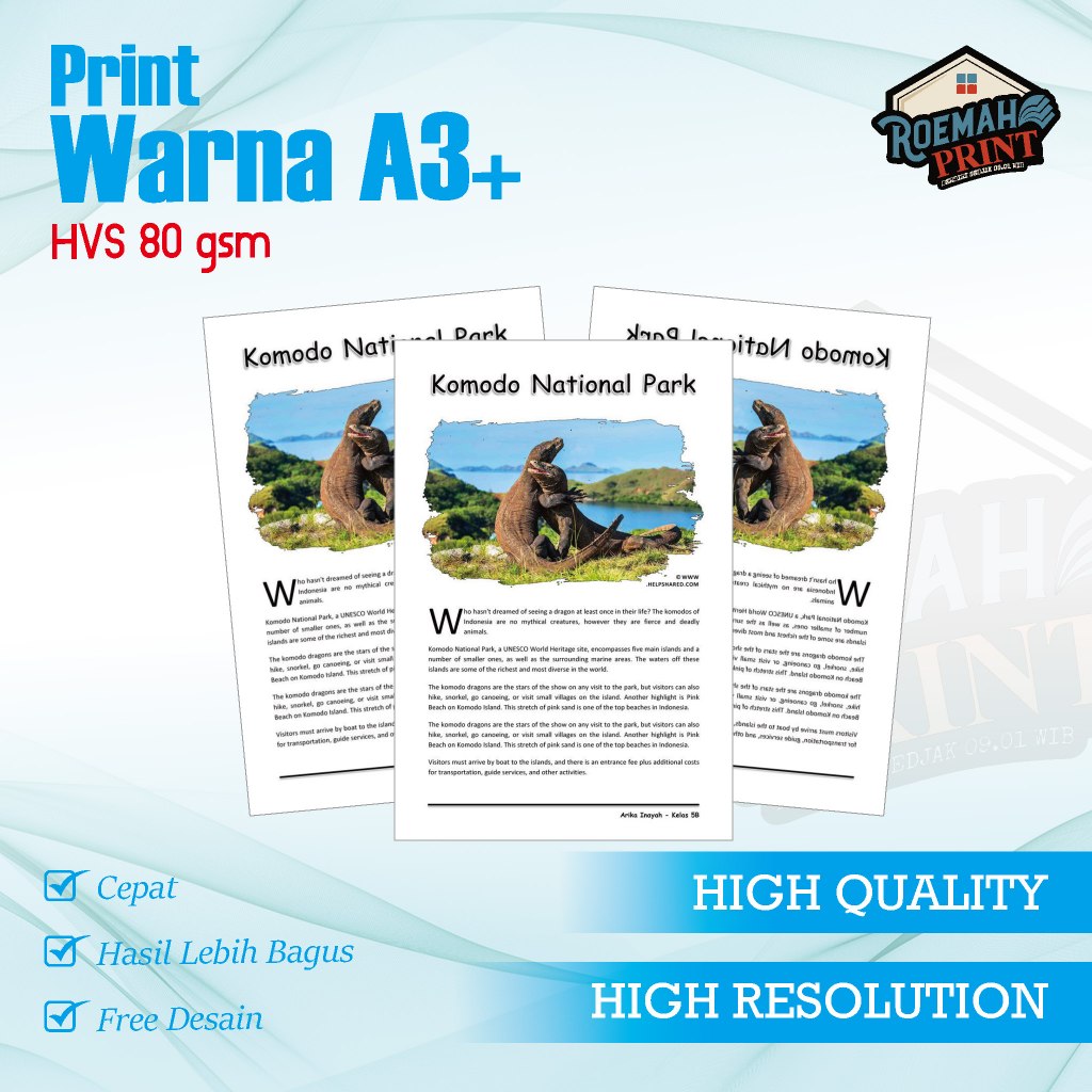 

PRINT WARNA A3+ HVS 80 GSM