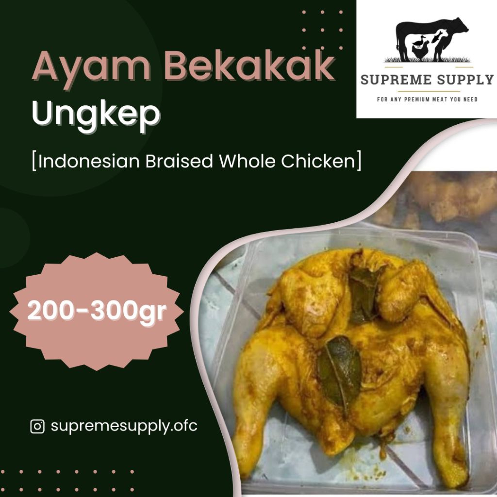 

PREMIUM Ayam Bekakak Ungkep 200-300 gr | Fresh Halal Organic Traditional Indonesian Braised Whole Chicken Segar Frozen