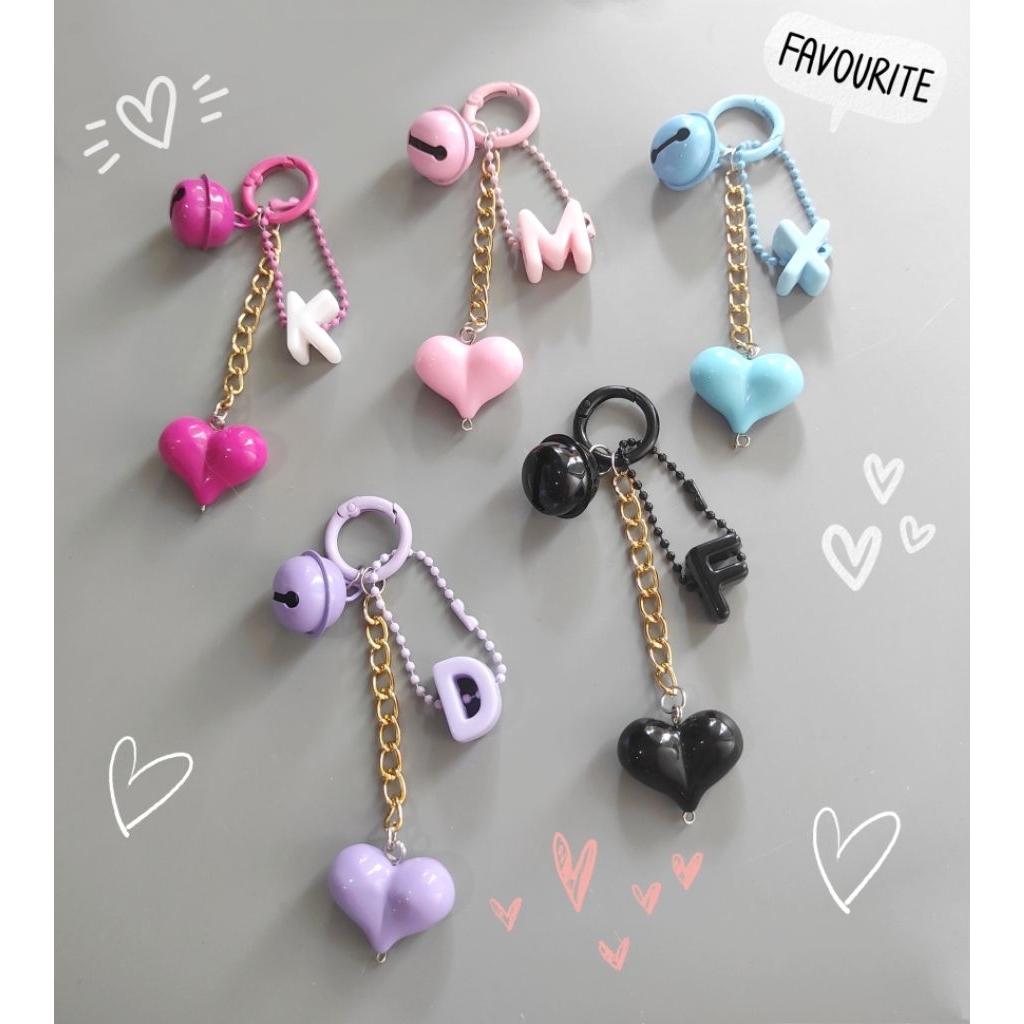 celine bag charm free inisial / bagcharm lucu / bagcharm love / bag charm premium / gantungan tas / 