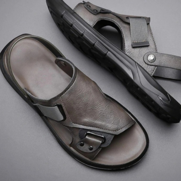 CUCI GUDANG Yoenkoe Sepatu sandal pria dengan dasar tebal dan kulit Sintertis, sepatu sandal untuk