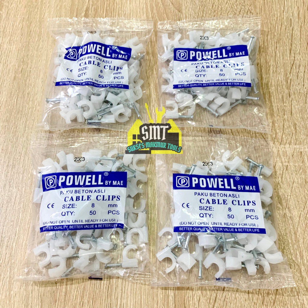

Klem Kabel / Cable Clip Paku Beton / Klip Kabel Paku Beton 8” & 10” Isi 50 Pcs