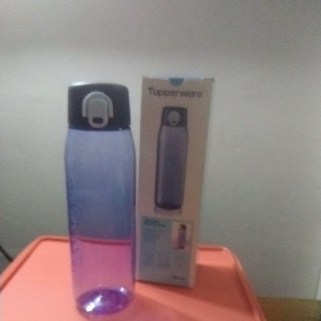 Botol Minum Tupperware H2GO Black 750ml with Straw (1)