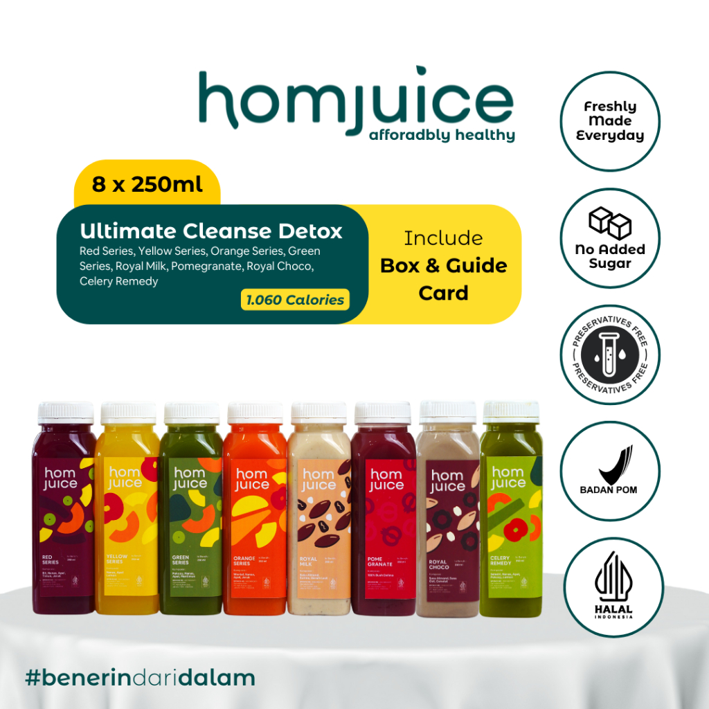 

Homjuice - Ultimate Cleanse Detox 8 x 250 ml (Cold-Pressed Juice/Jus/Detox)