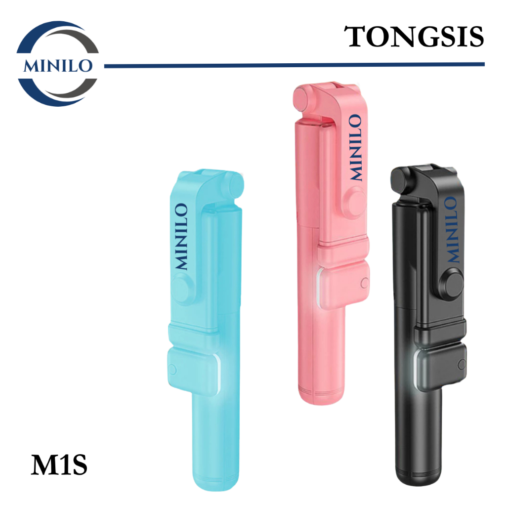 MiniLo TRIPOD Tongsis + LED MINI SELFIE STICK Travel Size Lampu Remote Stainless Panjang 70cm