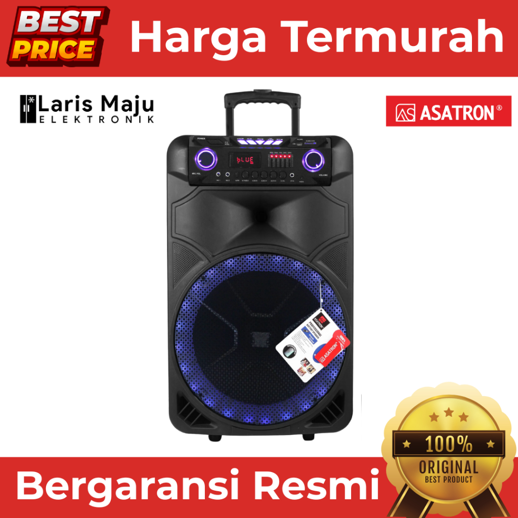 ASATRON SPEAKER AKTIF BLUETOOTH HT 8881 UKM Woofer 15 Inch - Free 2 Mic Wireless