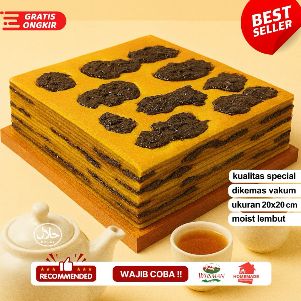 

LAPIS LEGIT PLAM ATAS DALAM SPECIAL WIJSMAN 20x20 cm kue food cemilan enak