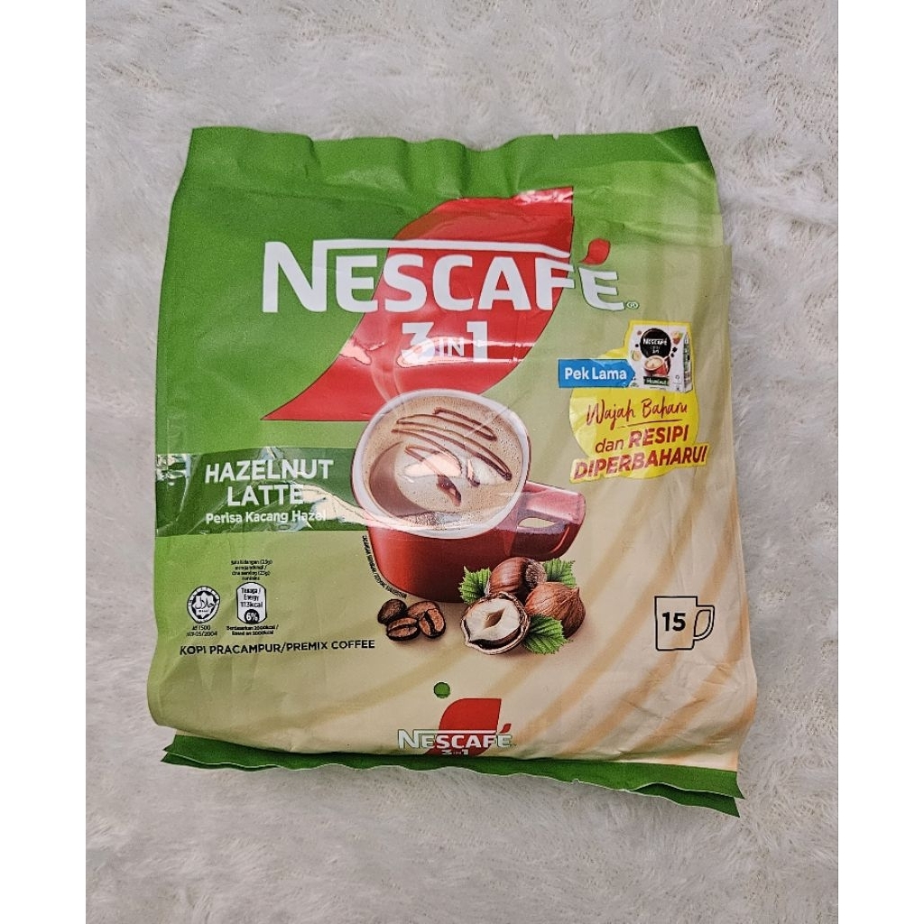 

NESCAFE 3in1 Hazelnut Latte Kopi Sachet Isi 15 | Premix Coffee Rasa Kacang Hazelnut Creamy