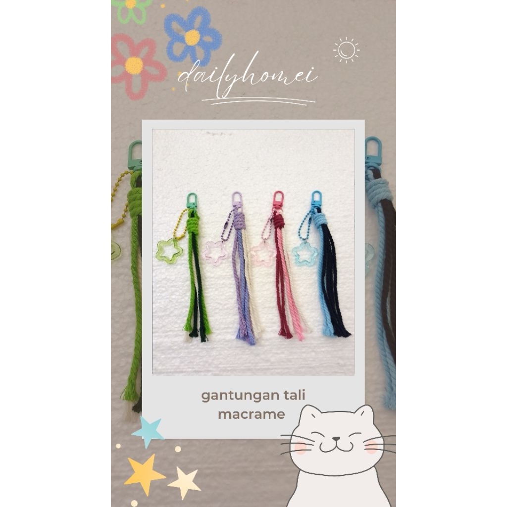 gantungan kunci tali macrame