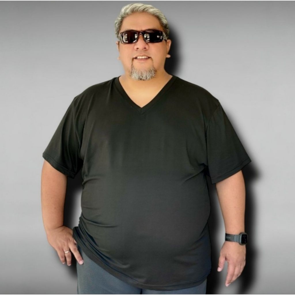 Kaos Polos V Neck Jumbo Lengan Pendek Cotton Combed 24S