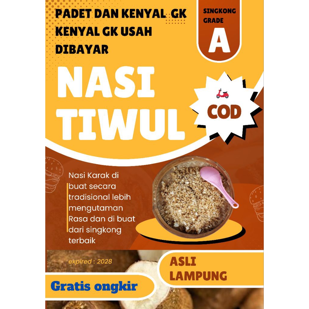 

Tiwul instan 1kg | nasi tiwul singkong khas Lampung