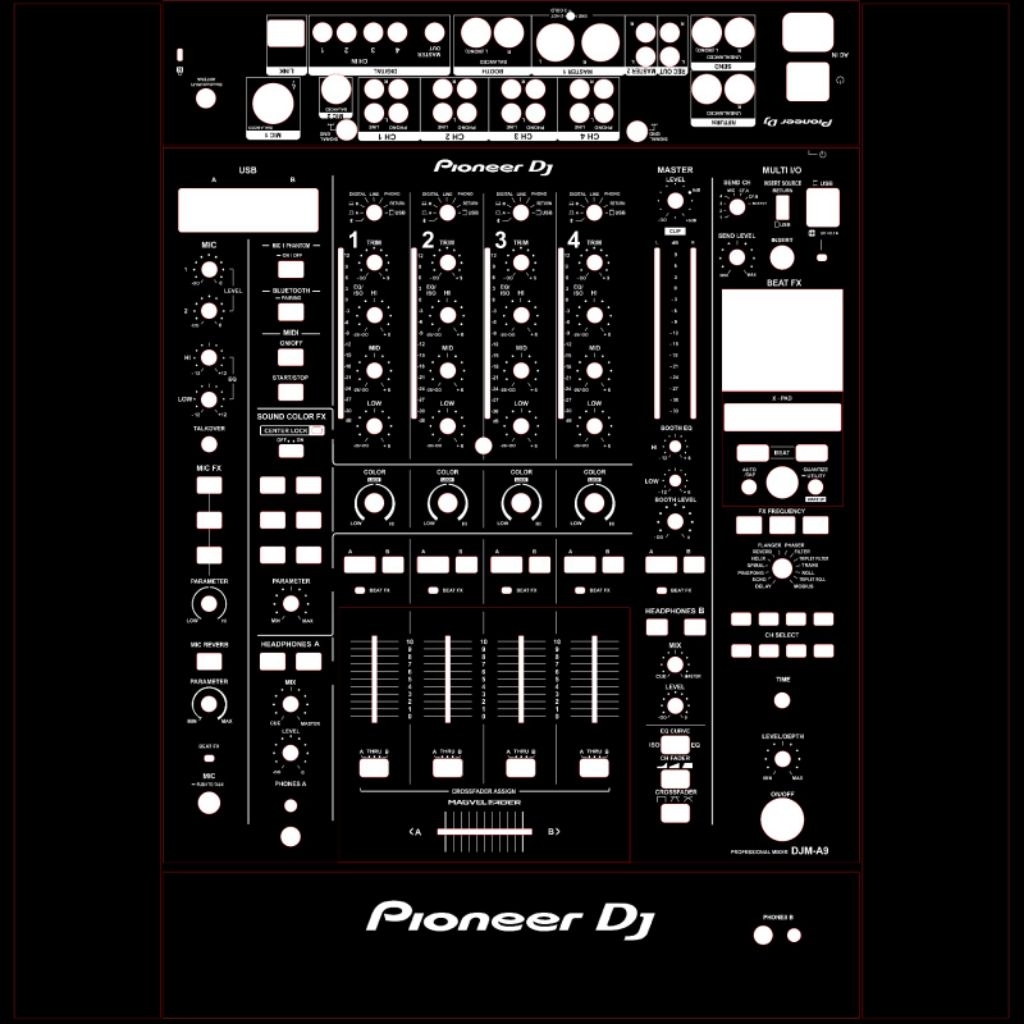 sticker pelindung alat DJ musik DJM-A9 PIONEER