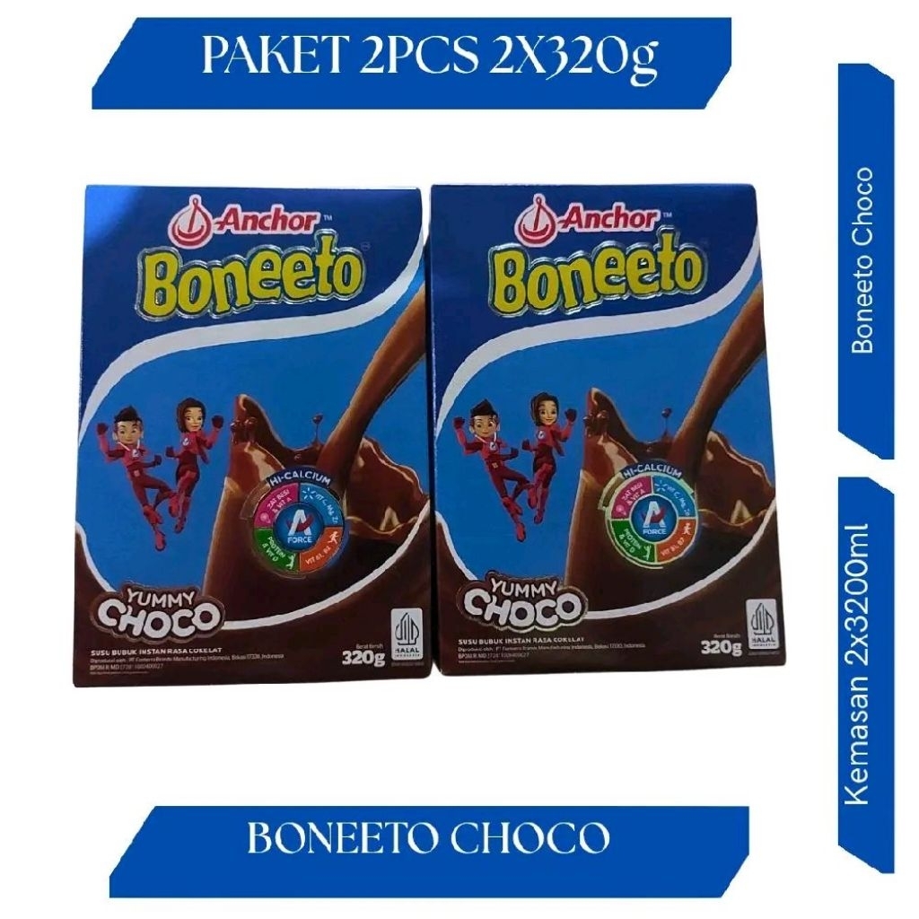 

PAKET 2PCS, BONEETO COKELAT KEMASAN 2x320g, EXP FEBRUARI 2026