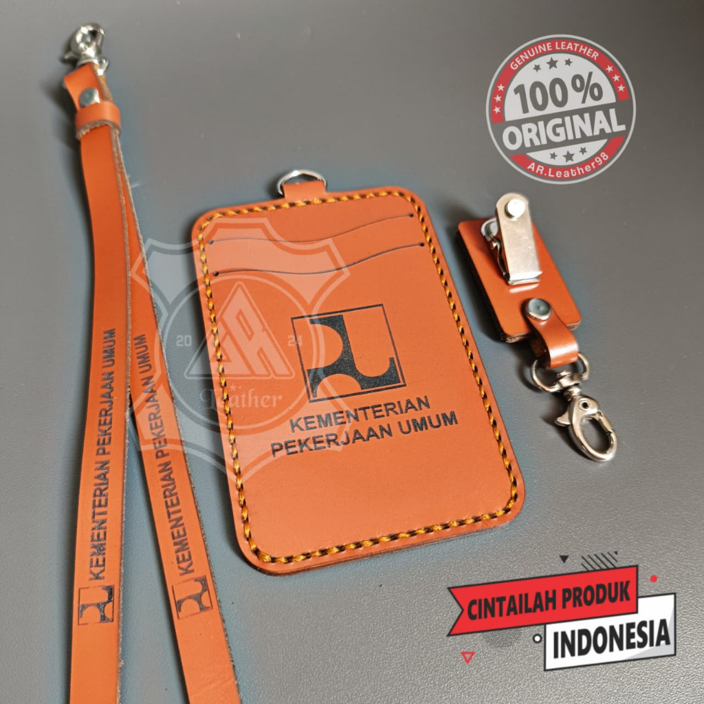 

ID Card Holder Kulit Asli Custom Nama Logo - Name Tag Kulit Custom Kantor, Instansi, Sekolah Kulit Sapi Asli - Tempat ID Card Kulit.