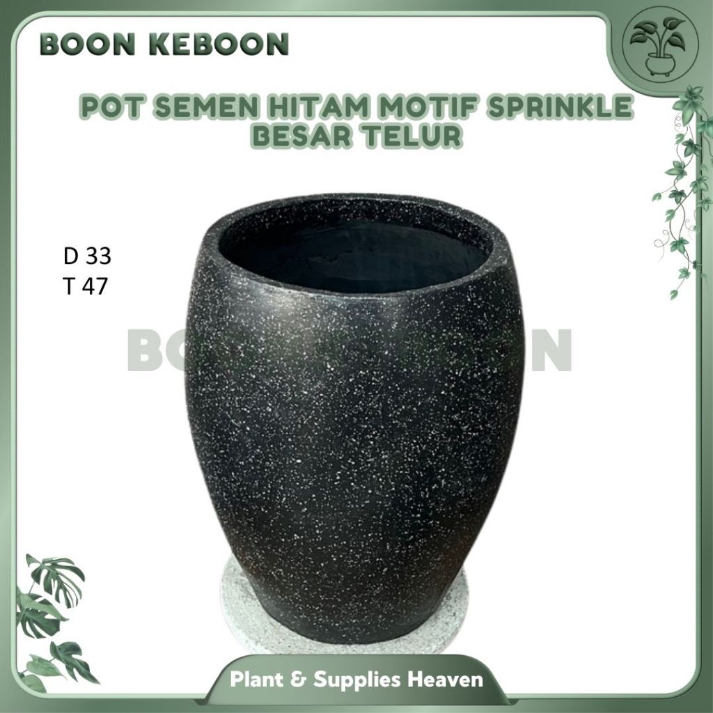 Pot Semen Putih Motif Sprinkle Belly Besar