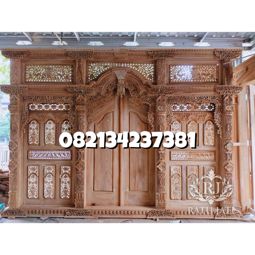 pintu gebyok 4 meter pintu ukir jepara jati premium