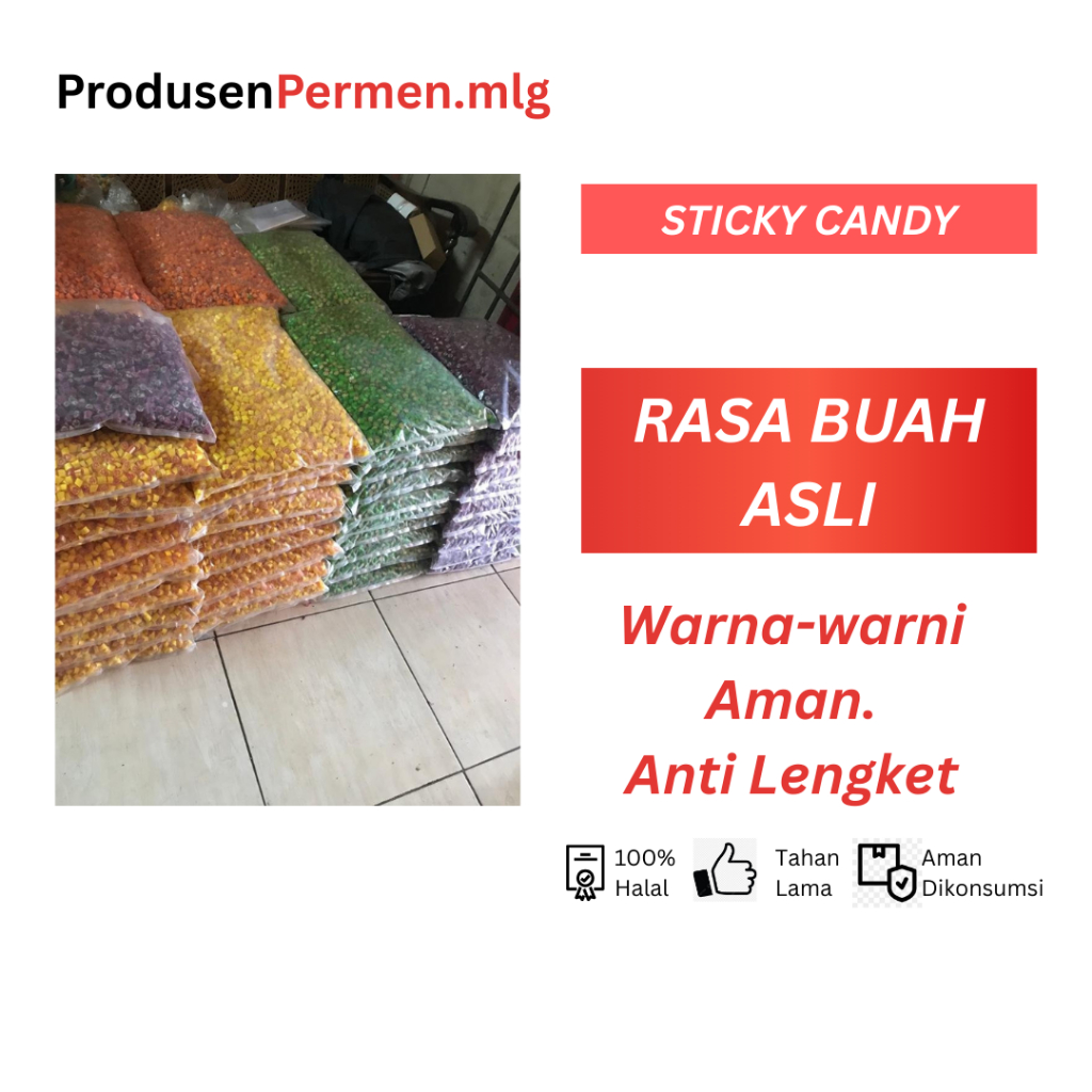 

Permen Sticky Candy Rasa Buah 1kg – Camilan Viral Bisa Dijual Kembali
