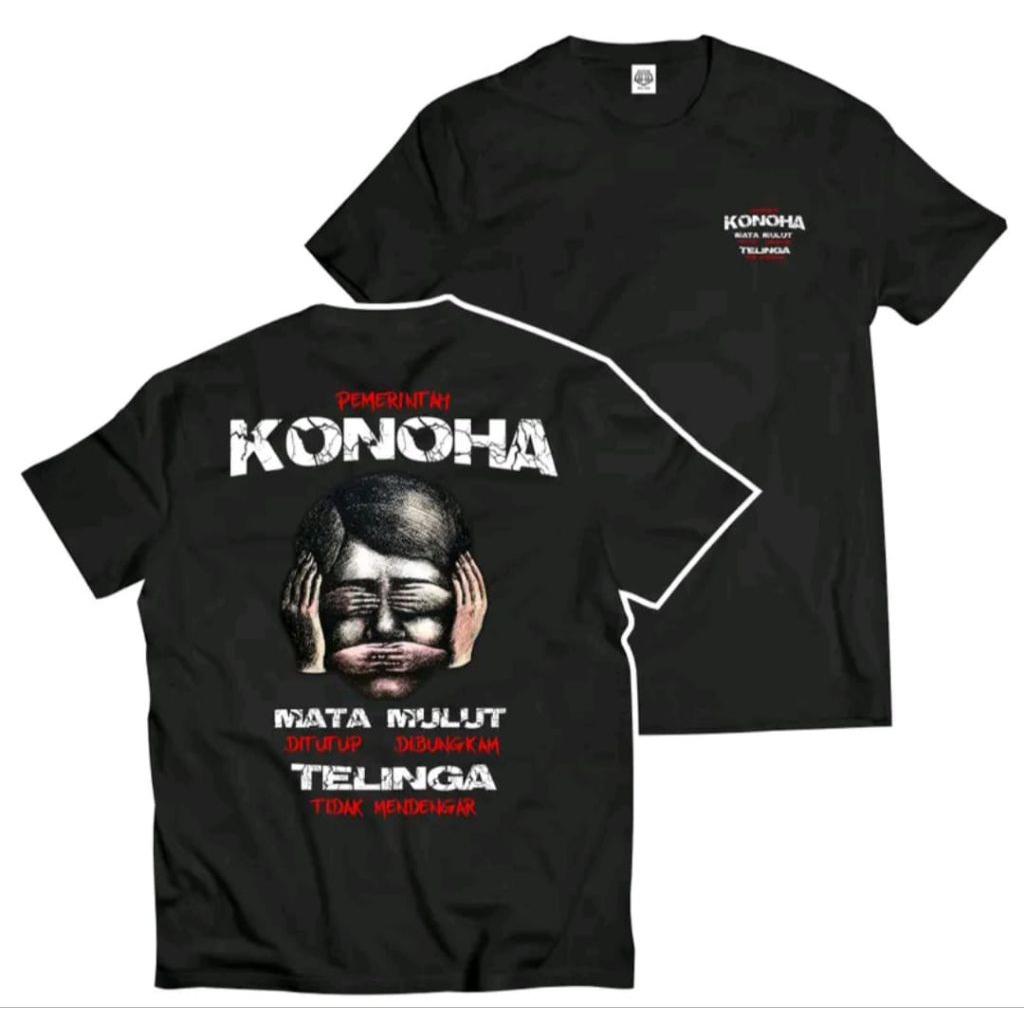 KAOS KATA KATA LUCU NYELENEH PEMRINTAH KONOHA MATA MULUT TELINGA DIBUNGKAM,KAOS PRIA & WANITA LENGAN