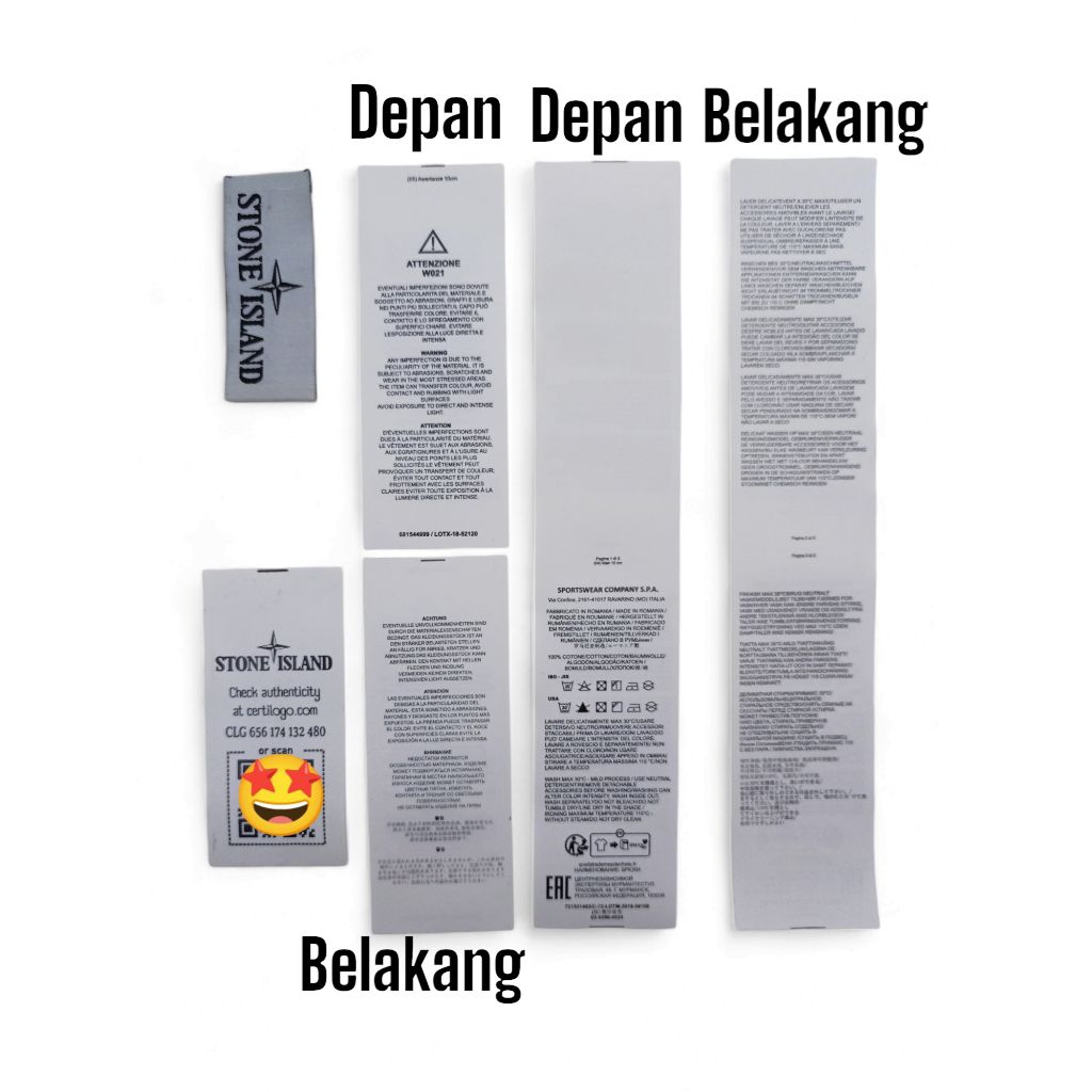 

Label Tag Wash Sisland barcode tembus Autentik fullset